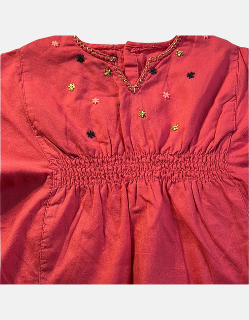 Embroidered Smocked Baby Top